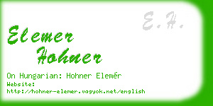 elemer hohner business card