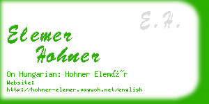 elemer hohner business card